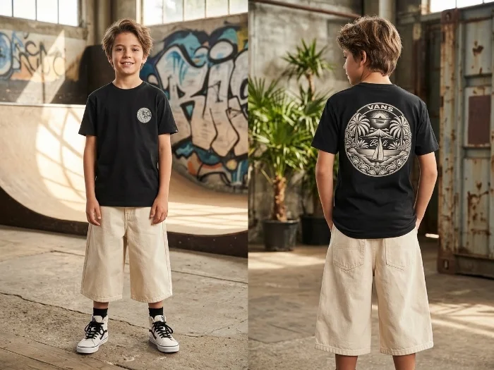 Remera Algodón Peinado Nene Surf Doble Estampa