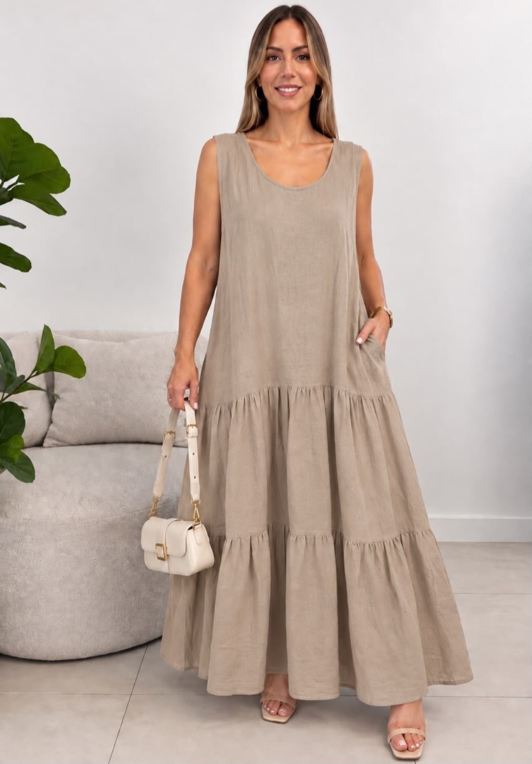 Maxi Vestido de Lino  Abarca 7 y 8 por Pedido Apartar de 4 Prendas - Imagen 2
