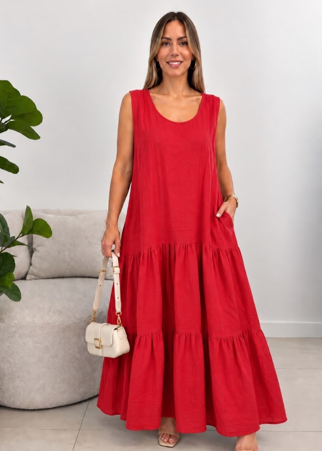 Maxi Vestido de Lino  Abarca 7 y 8 por Pedido Apartar de 4 Prendas - Imagen 3