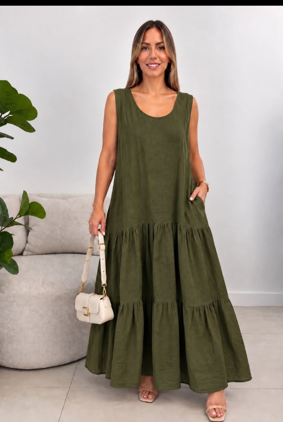 Maxi Vestido de Lino  Abarca 7 y 8 por Pedido Apartar de 4 Prendas - Imagen 5