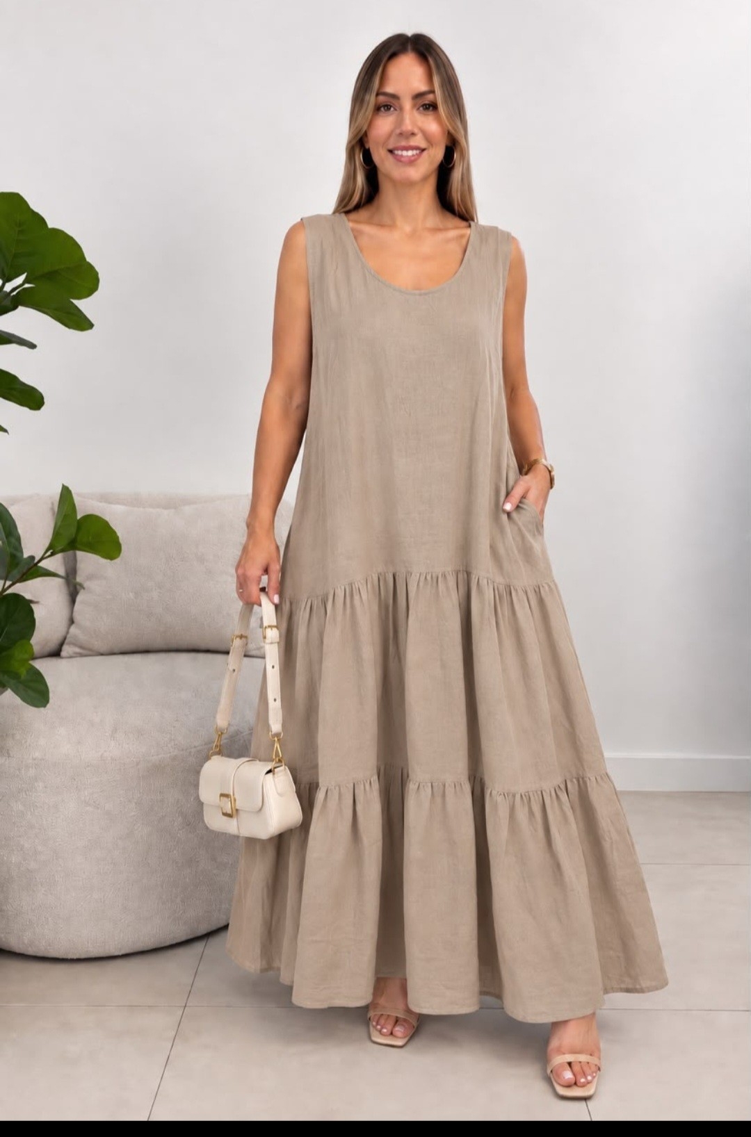 Maxi Vestido de Lino  Abarca 7 y 8 por Pedido Apartar de 4 Prendas - Imagen 7