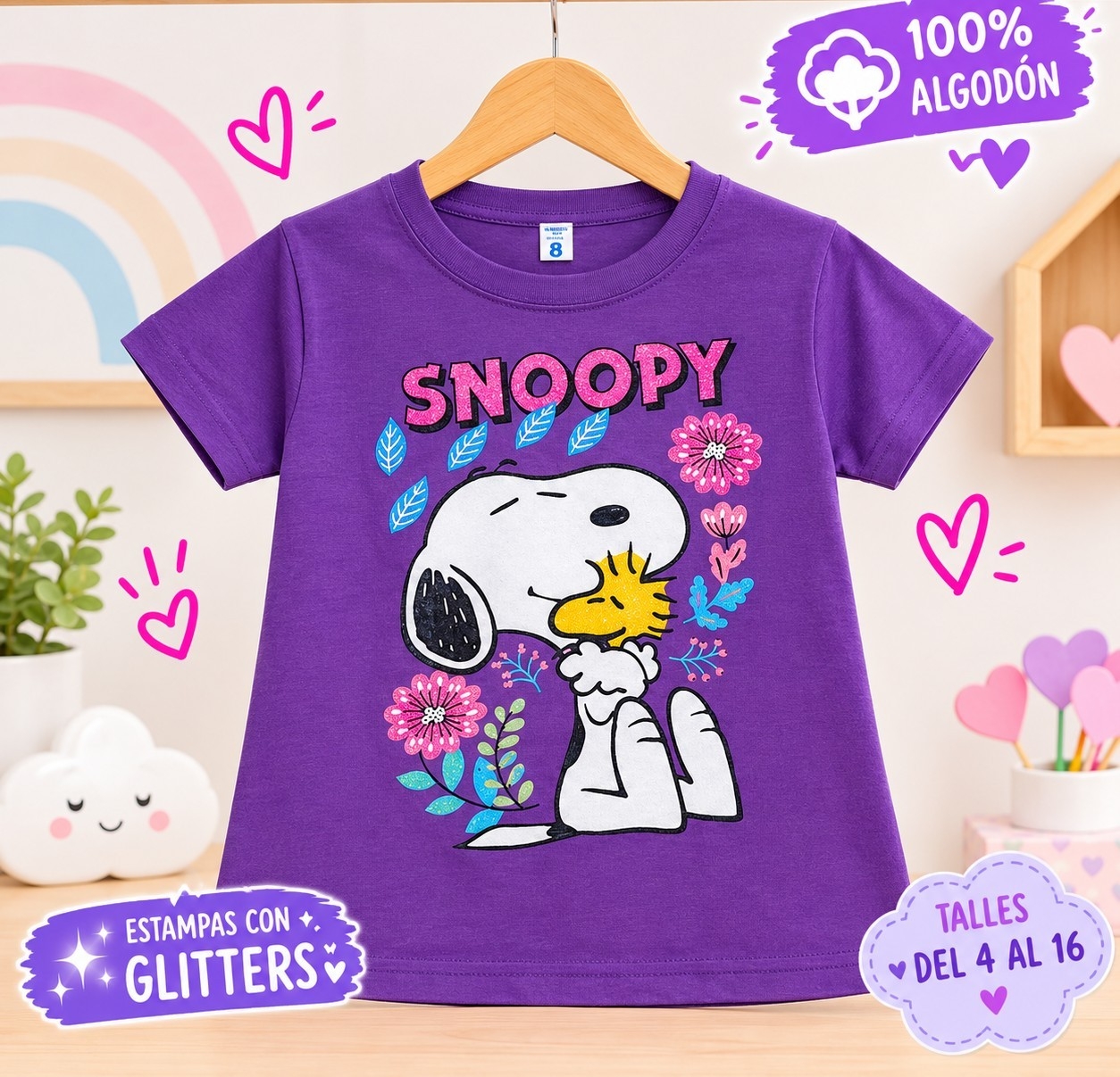 Snoopy Remeras de Algodón - Imagen 2