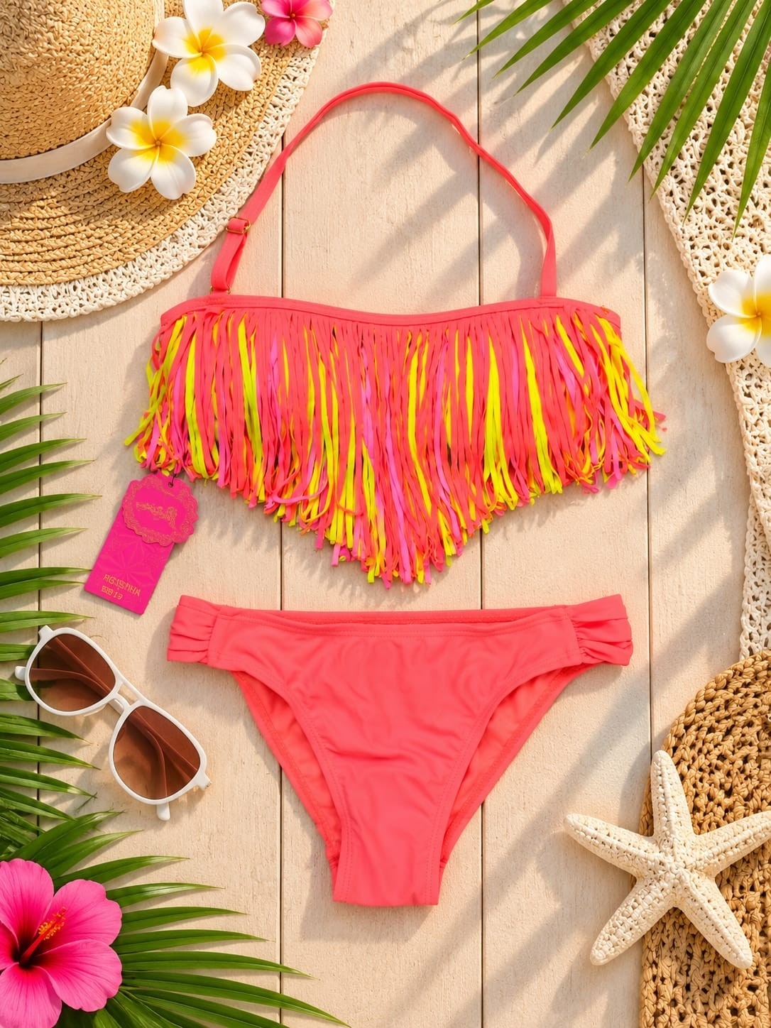 (art: Bkn02) Bikini Nena/juvenil C/flecos y Vedetina Importada - Imagen 7