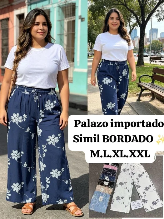 Palazo Simil Bordado con Relieve