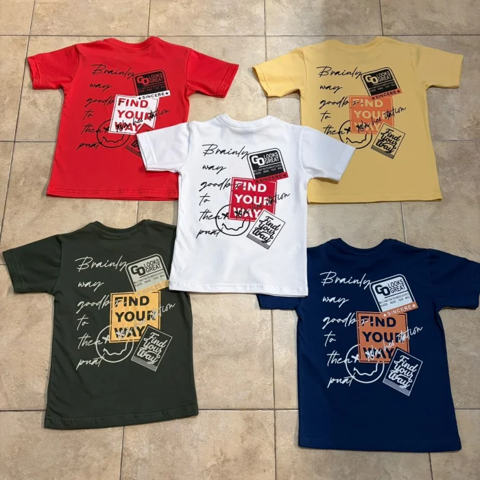 Remera M/c para Niños con Estampa en Frente y Espalda