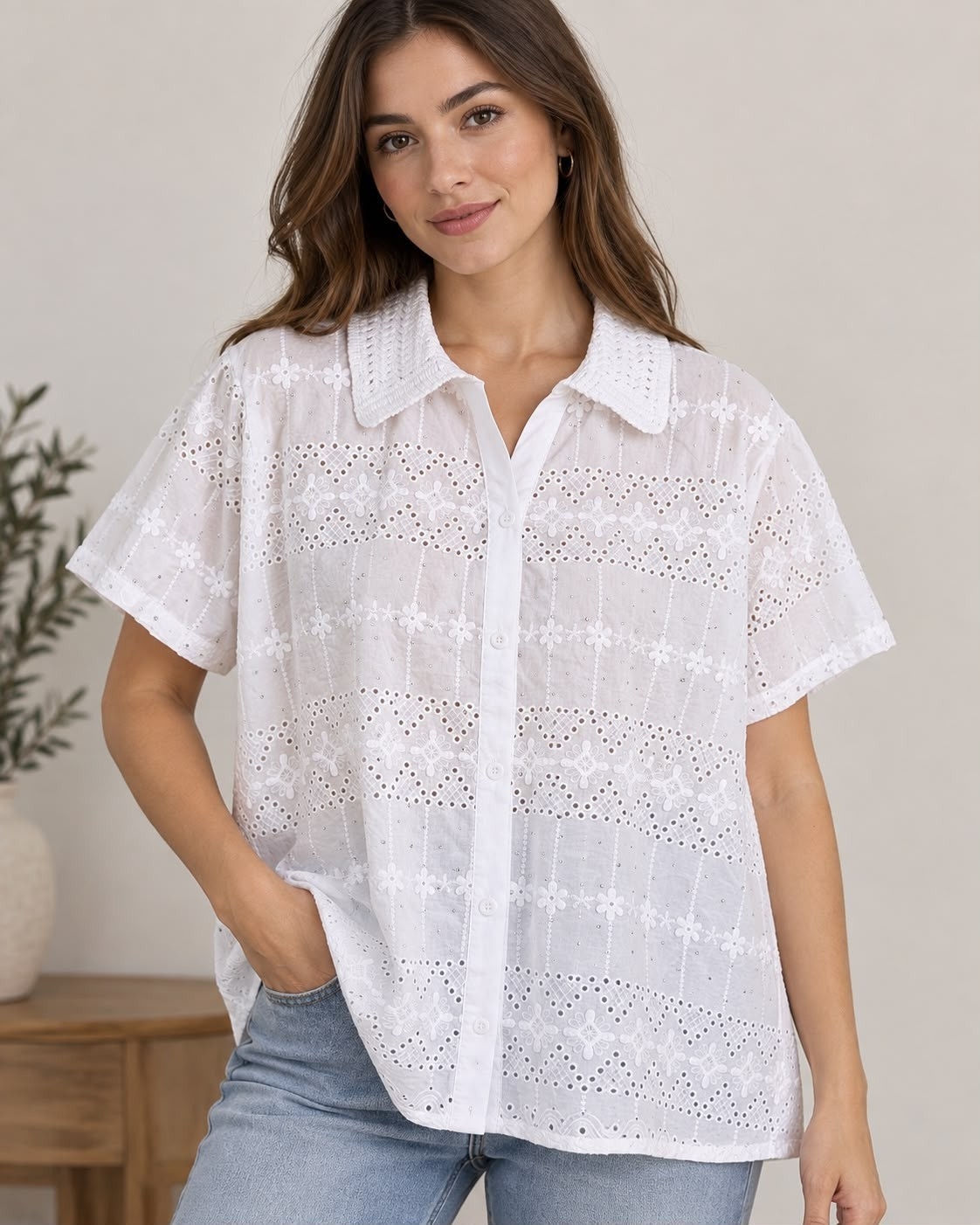 Camisa Broderi con Brillo - Imagen 2