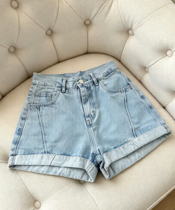Shorts Jeans Tiro Alto