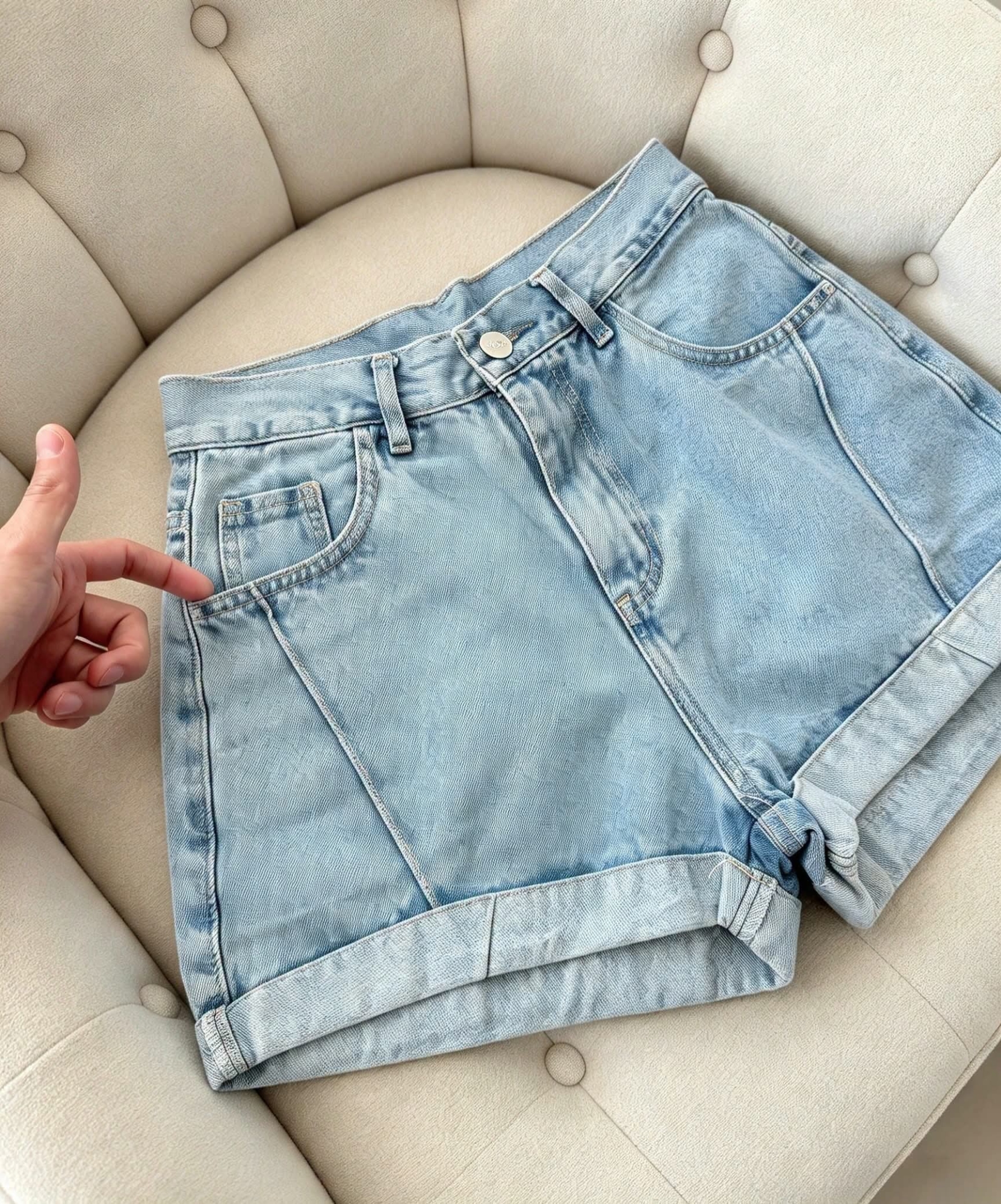 Shorts Jeans Tiro Alto - Imagen 4