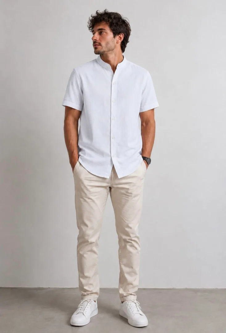 Camisa Lino Manga Corta - Imagen 3