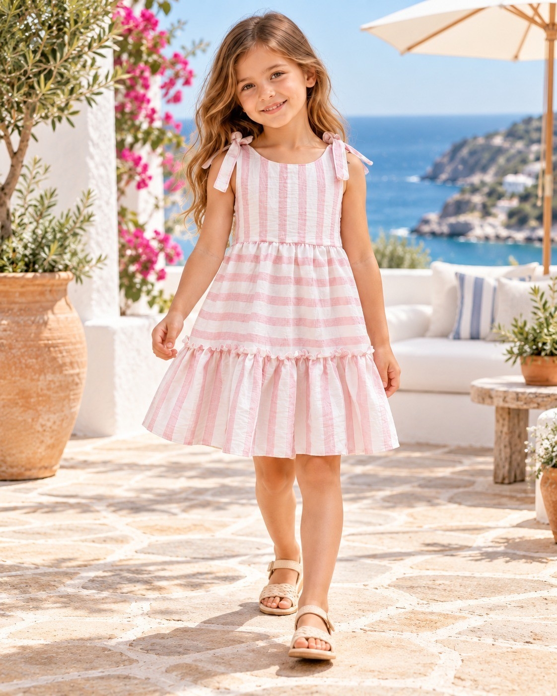 Vestido Camila Polina Rayada C/lazo Hombros - Imagen 4