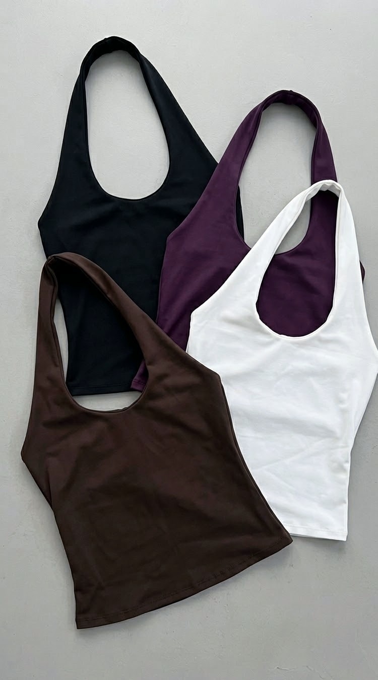 Top Escote Cuello u Microfibra Lycra Halter - Imagen 3