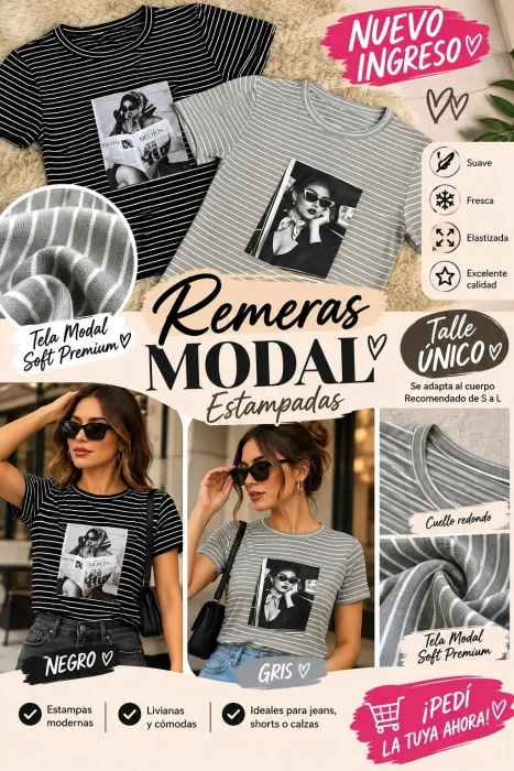 Remera Rayas Talle Unico