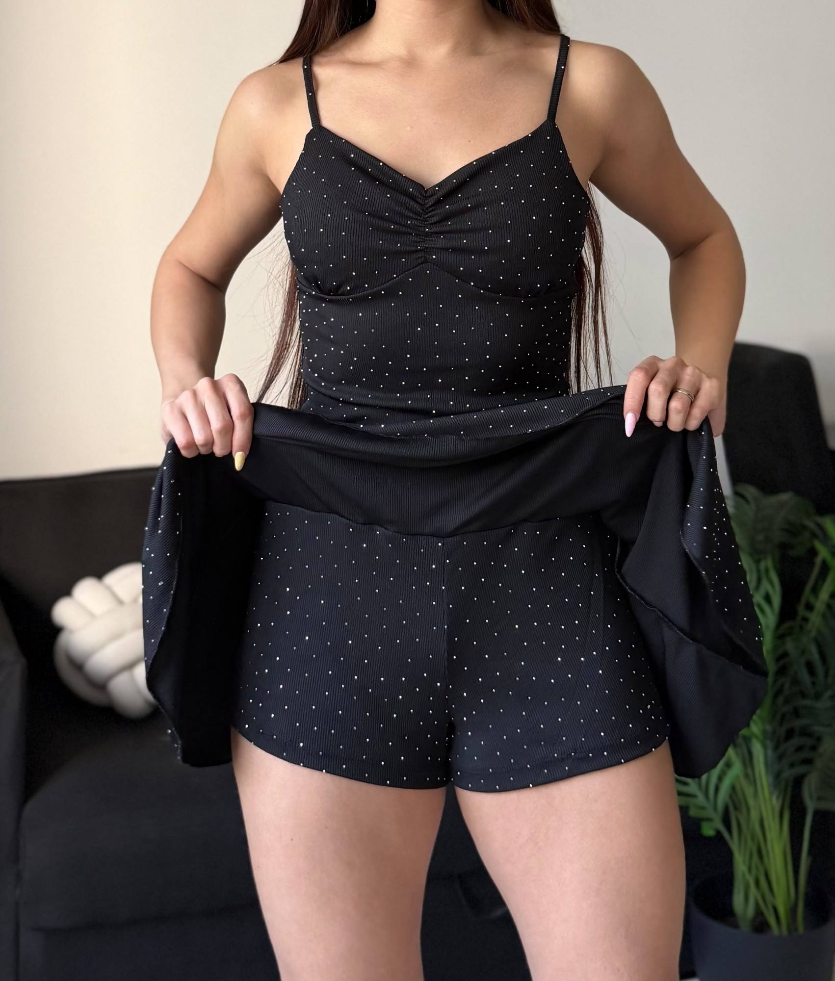 Conjunto Short Pollera y Top Strass - Aru - Imagen 3