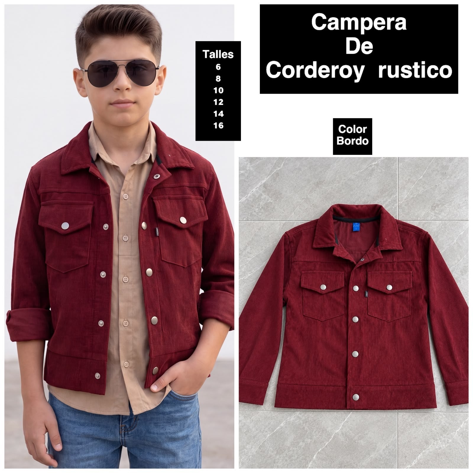 Chaquetas de Corderoy Rustico de Niño - Imagen 3