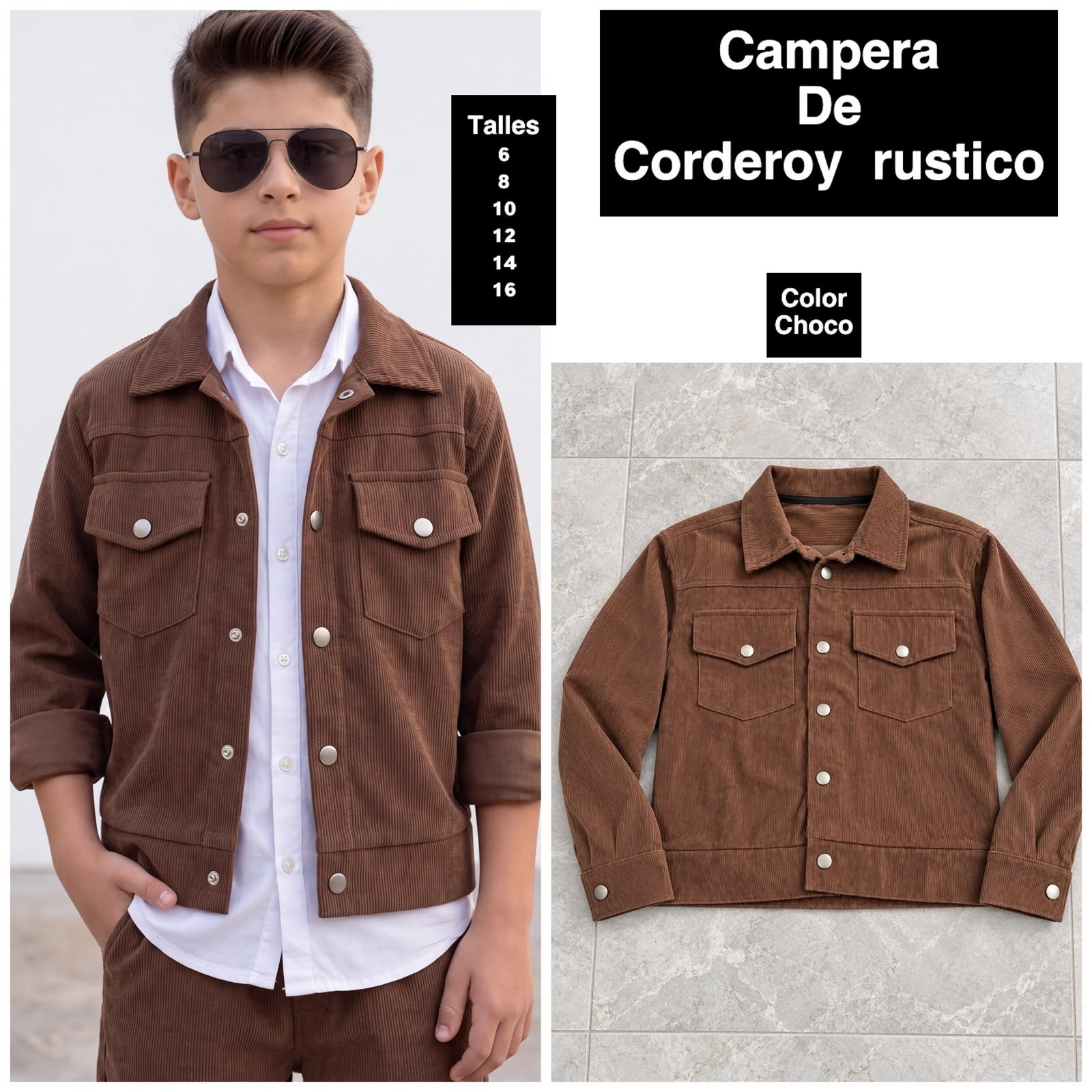 Chaquetas de Corderoy Rustico de Niño - Imagen 4