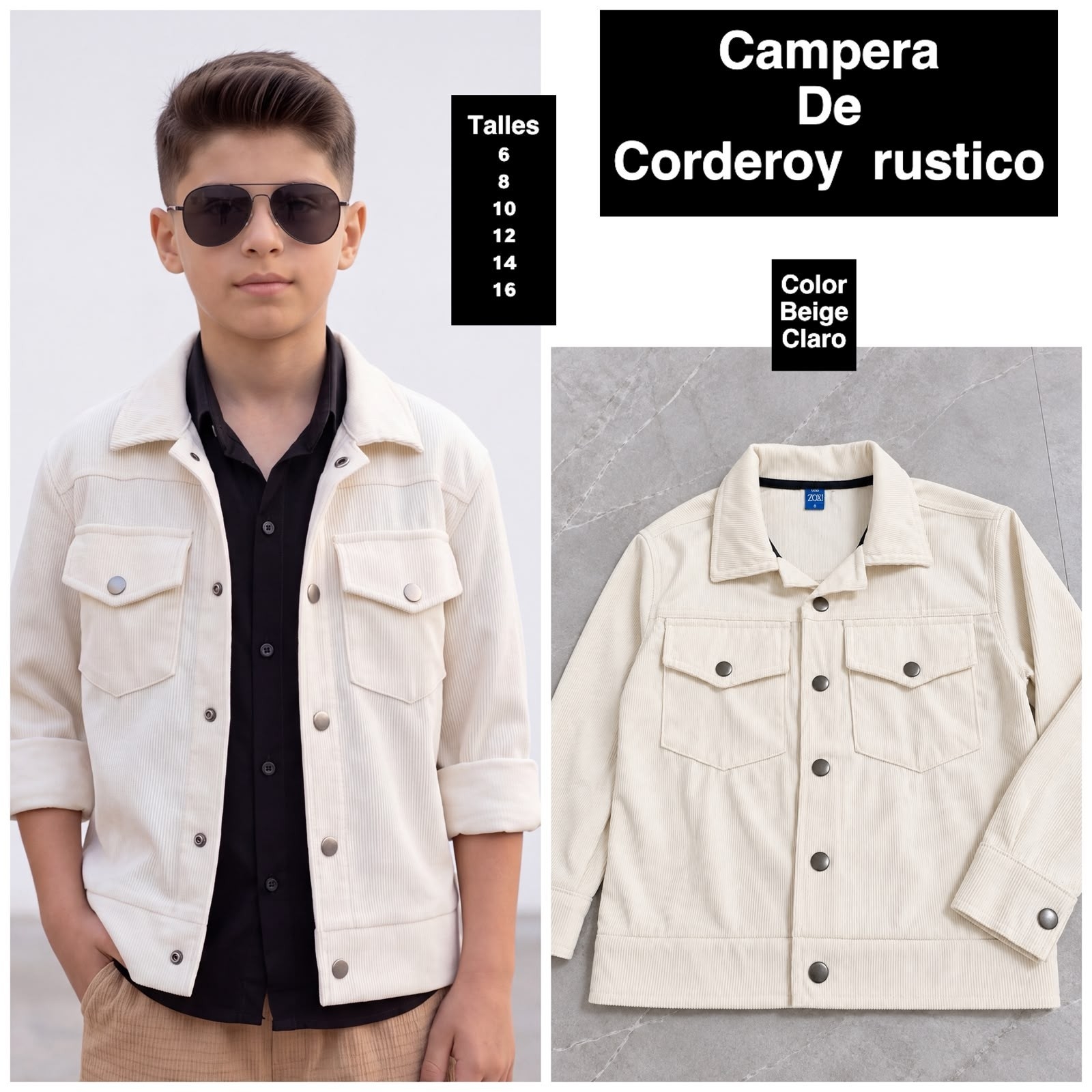 Chaquetas de Corderoy Rustico de Niño - Imagen 3