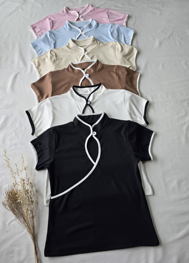 Remera Cuello Mao Combinada - Imagen 2