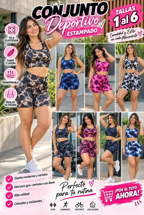 Conjunto Laycra Estampado Retro 1 al 6