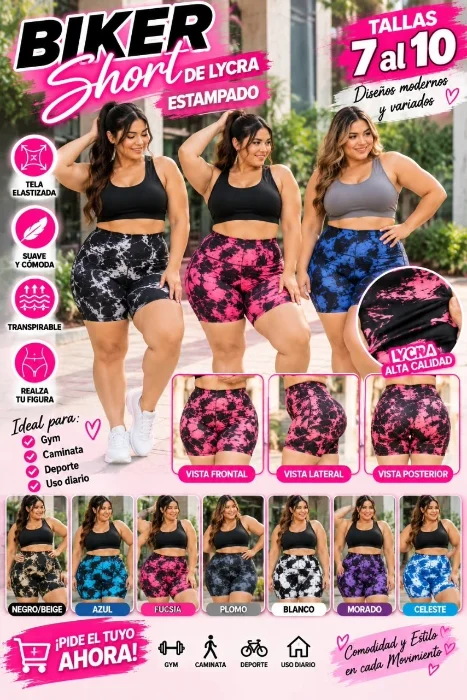 Biker Especial Retro Estampado 7.8.9 10