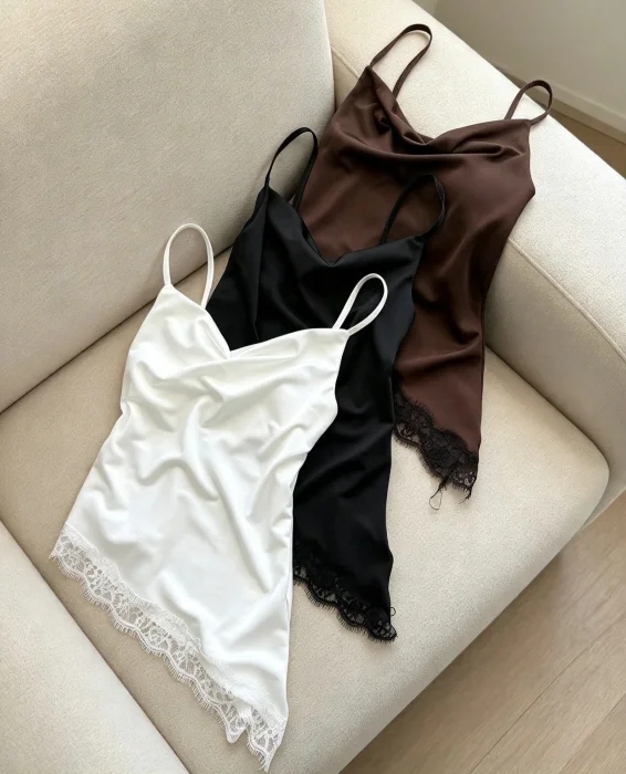 Blusa Escote Buche en Punta con Encaje (leer Descripción)