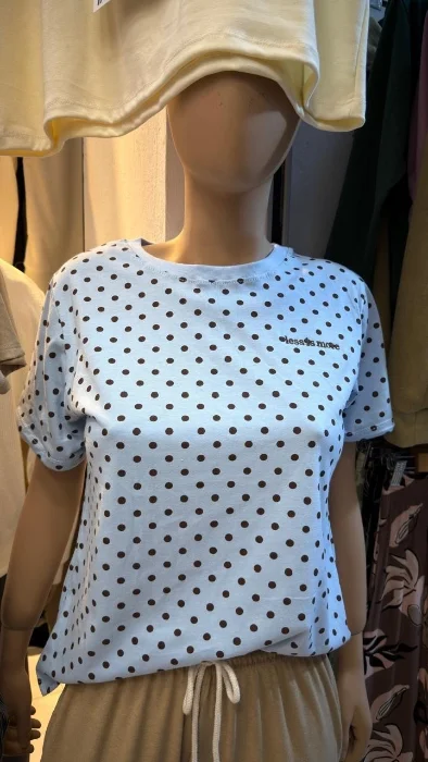 Remeras Lunares Bordadas de Algodon Peinado 3 al 6
