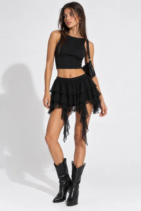 Short Pollera Tul con Volados