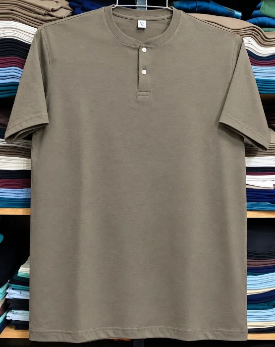 Remera con Botón, Talle Especial