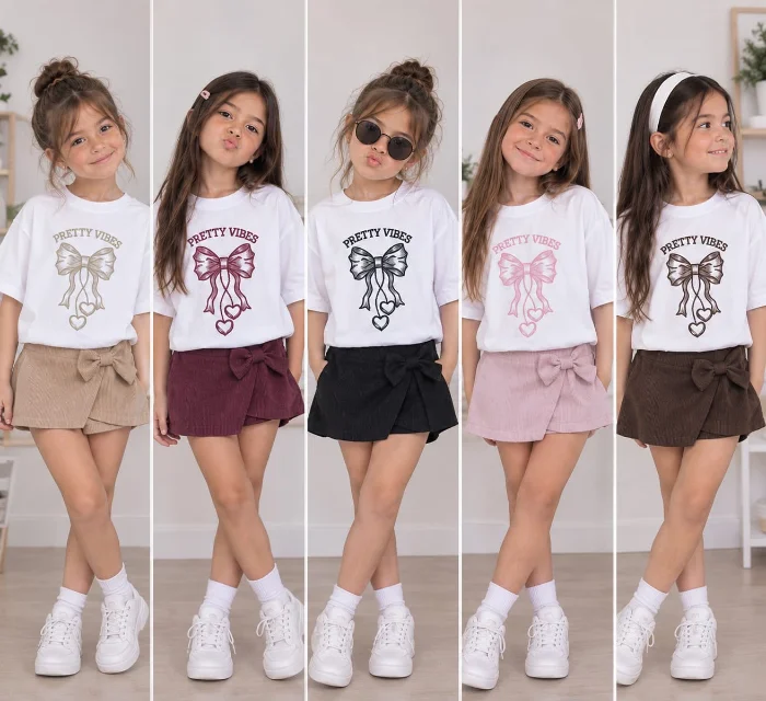 Conjunto Niña Short Pollera Reme