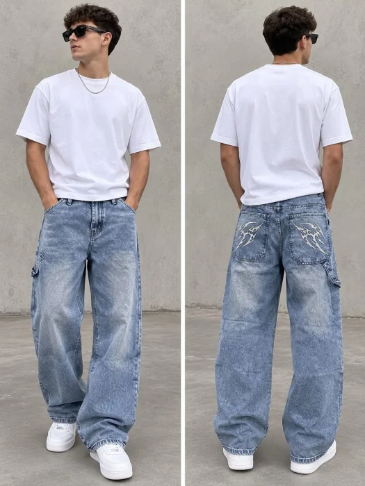Pantalón Baggy Bordado