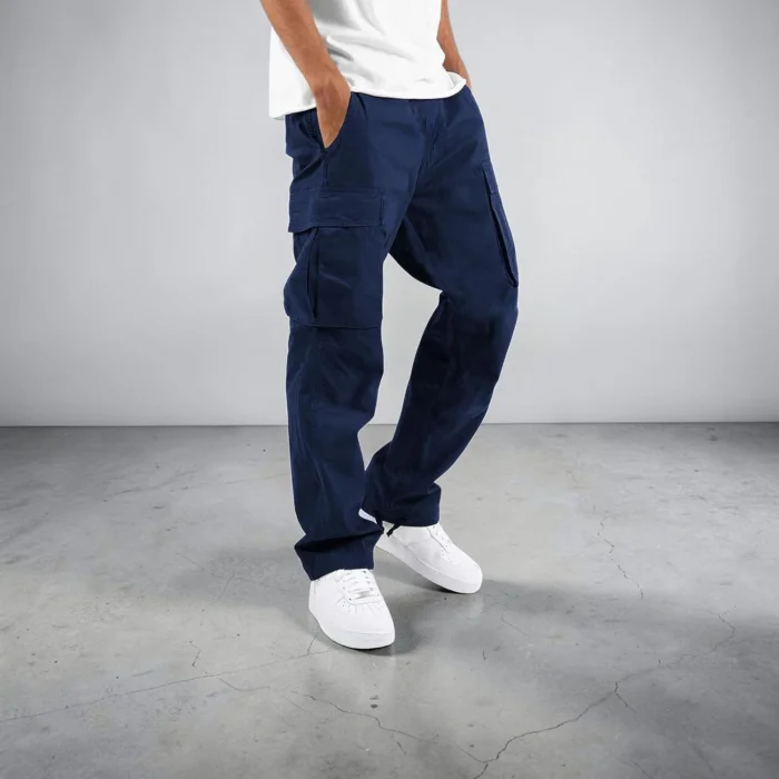 Jeans Recto Cargo Azul