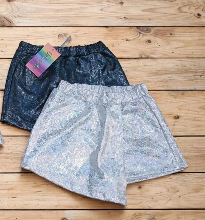 Shorts Pollera Brillos Niñas