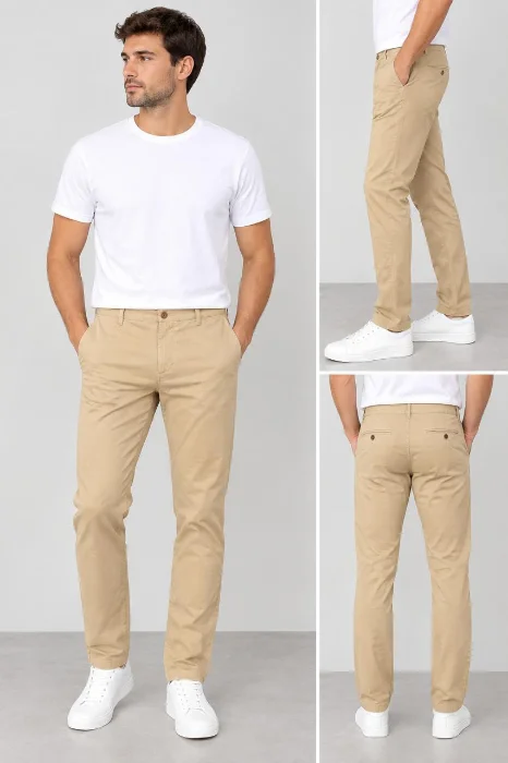 Pantalon Chino Beige Elastizado