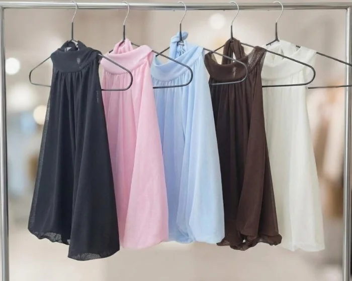 Top Halter Globo Tul Liso