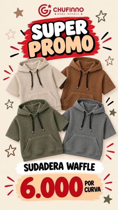 Sudadera de Wafle Canguro
