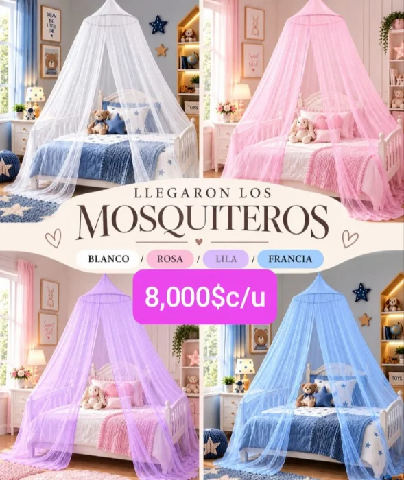 Mosquitero P/cuna en 4; Colores