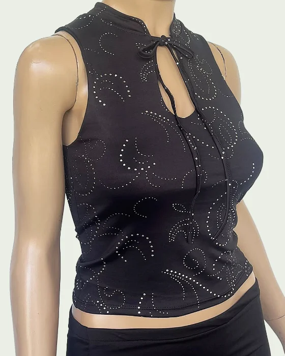 Top Microfibra Tachas Mao con Lazo
