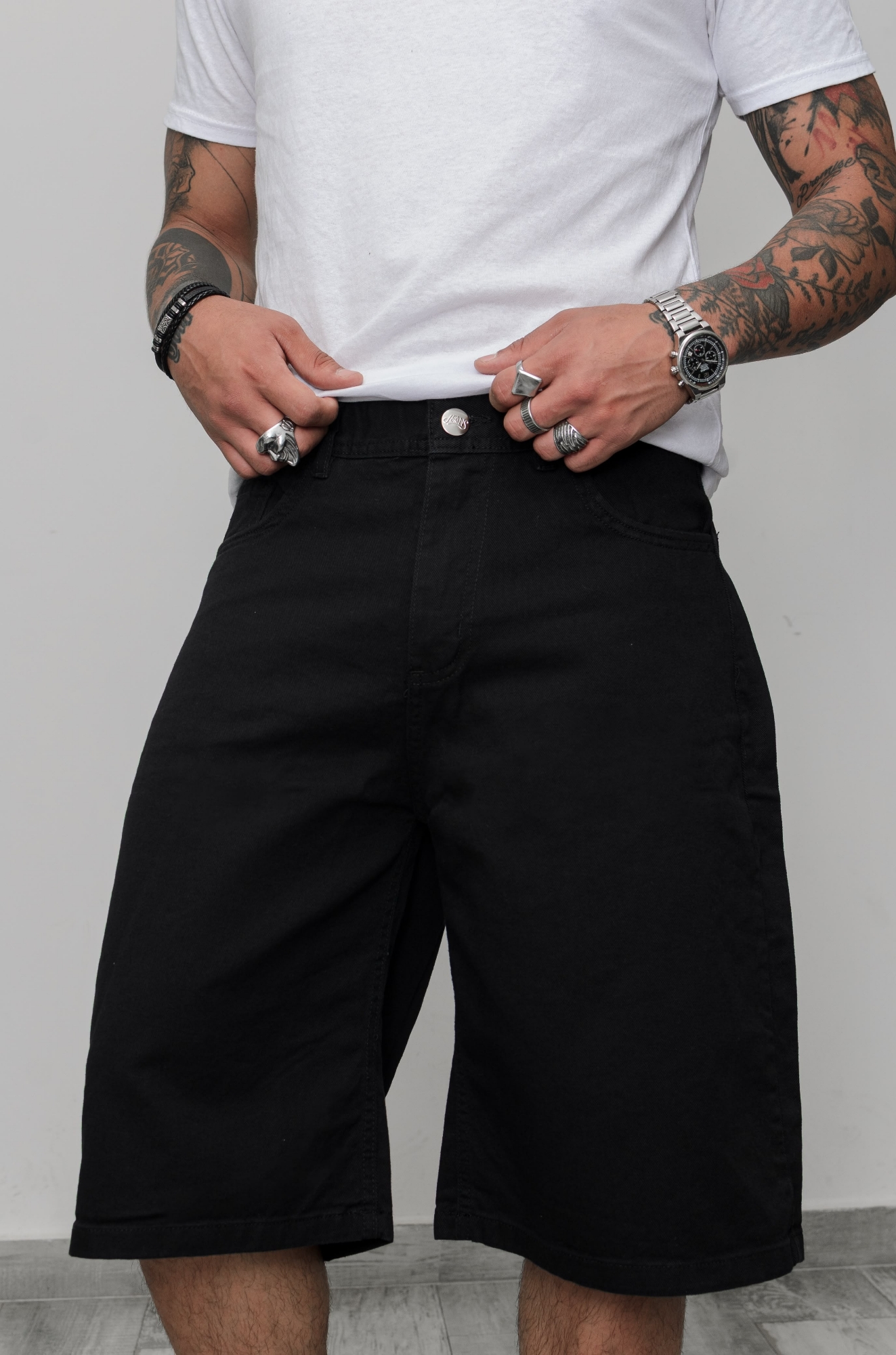 Bermudas Baggy Negro - Imagen 3