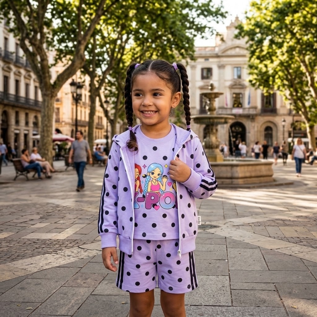 Combo Tres Piezas de Algodón Peinado Campera + Remera + Shorts - Imagen 2