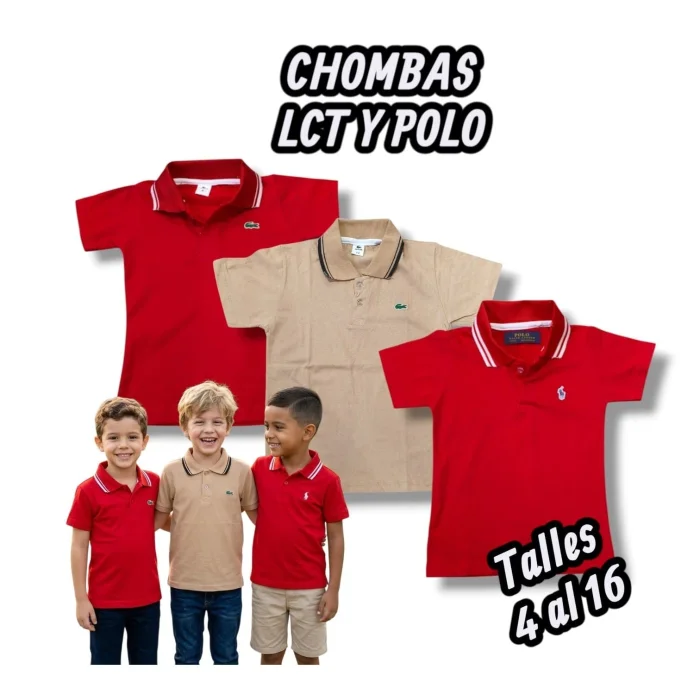 Chomba Lcte 
tela Yersey 24/1 Peinado 
cuello Tejido 
coco Bordado 
varios Colores