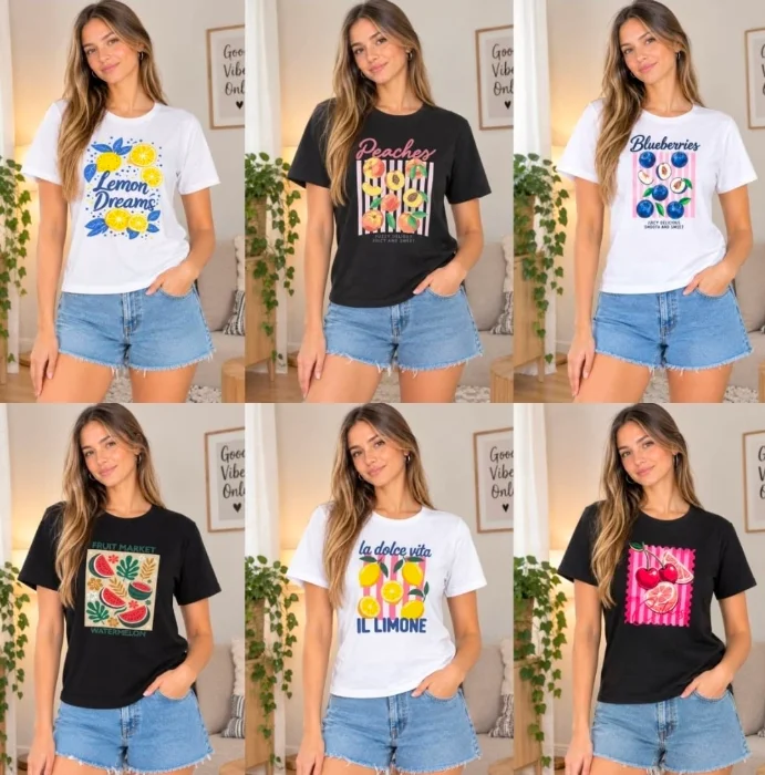 Remeras Algodón Peinado Estampdas  Llevando 10 X 60.000