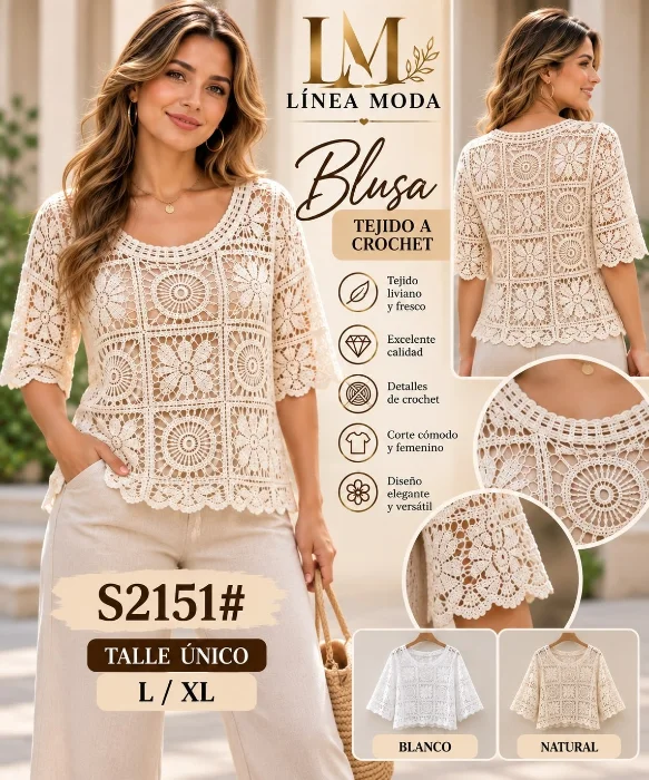 Blusa Tiejido a Crochet. S2151