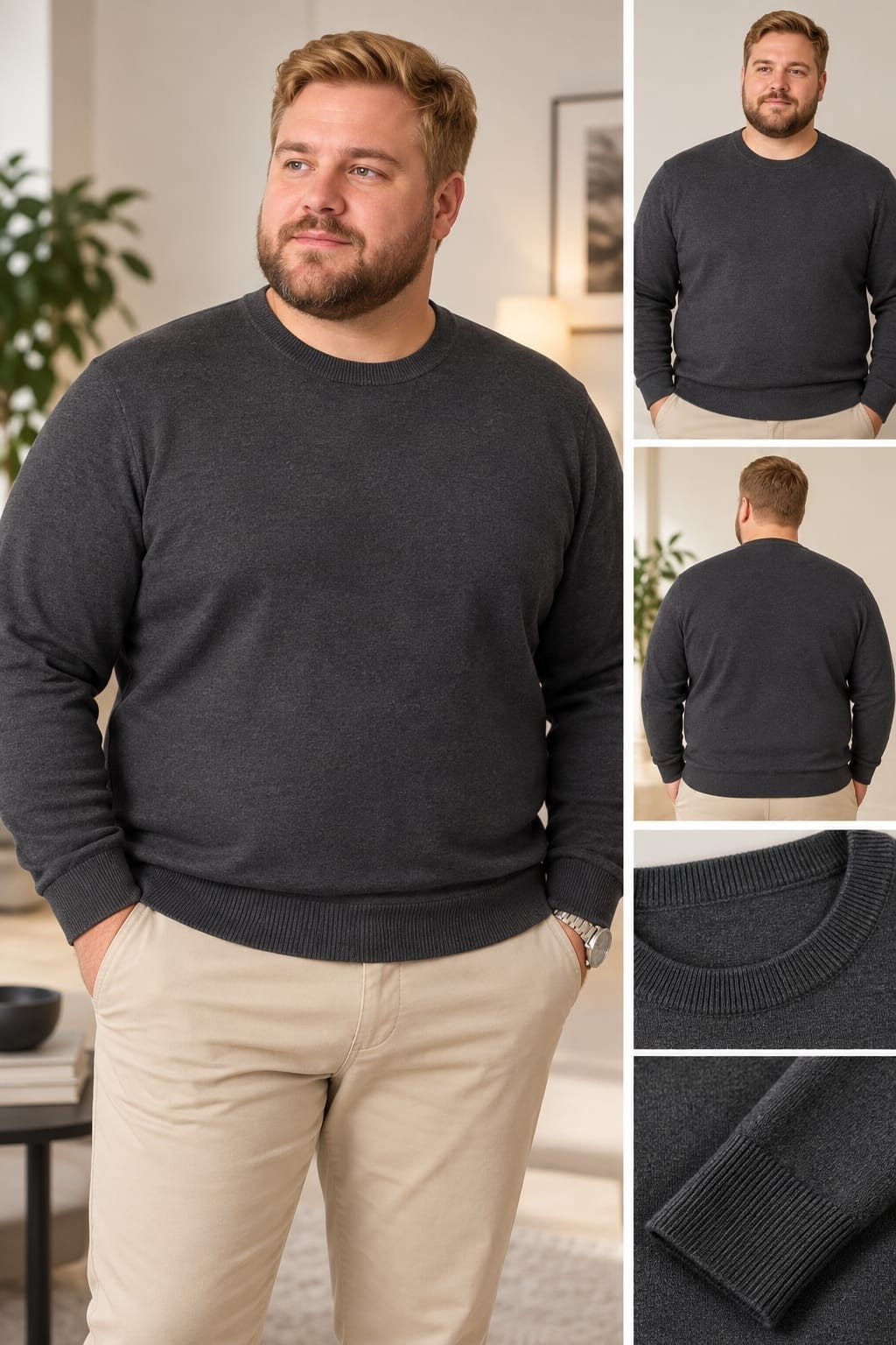 (art:swh1e)talle Especial Sweaters Cuello/redondo Hombre - Imagen 4