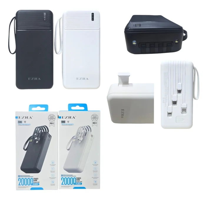 Power Bank Ezra 20000mah 5 en 1 Soporte Celular (pb147-2)