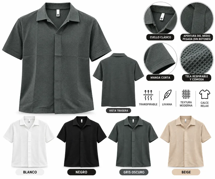Camisa sin Botones Importado