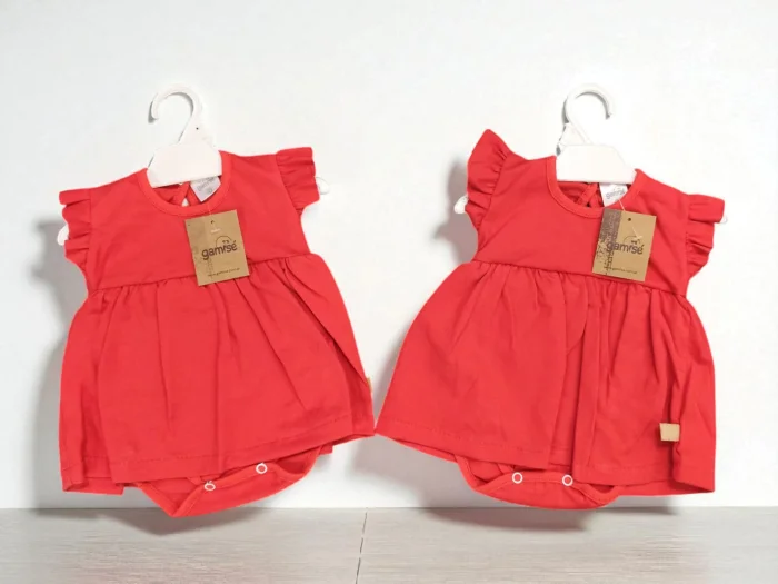 Body Vestido Algodon Rojo Gamise T.(0 al 4) Art.104