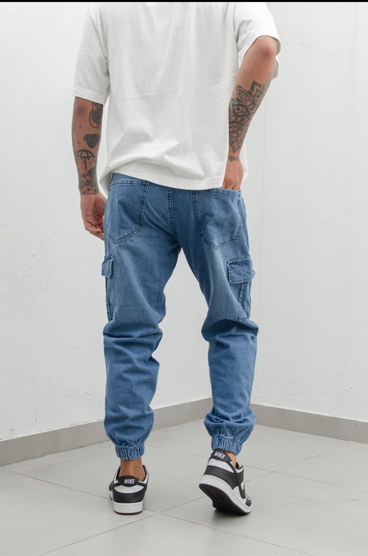 Jogger Jeans Cargo Celeste Localizado - Imagen 3
