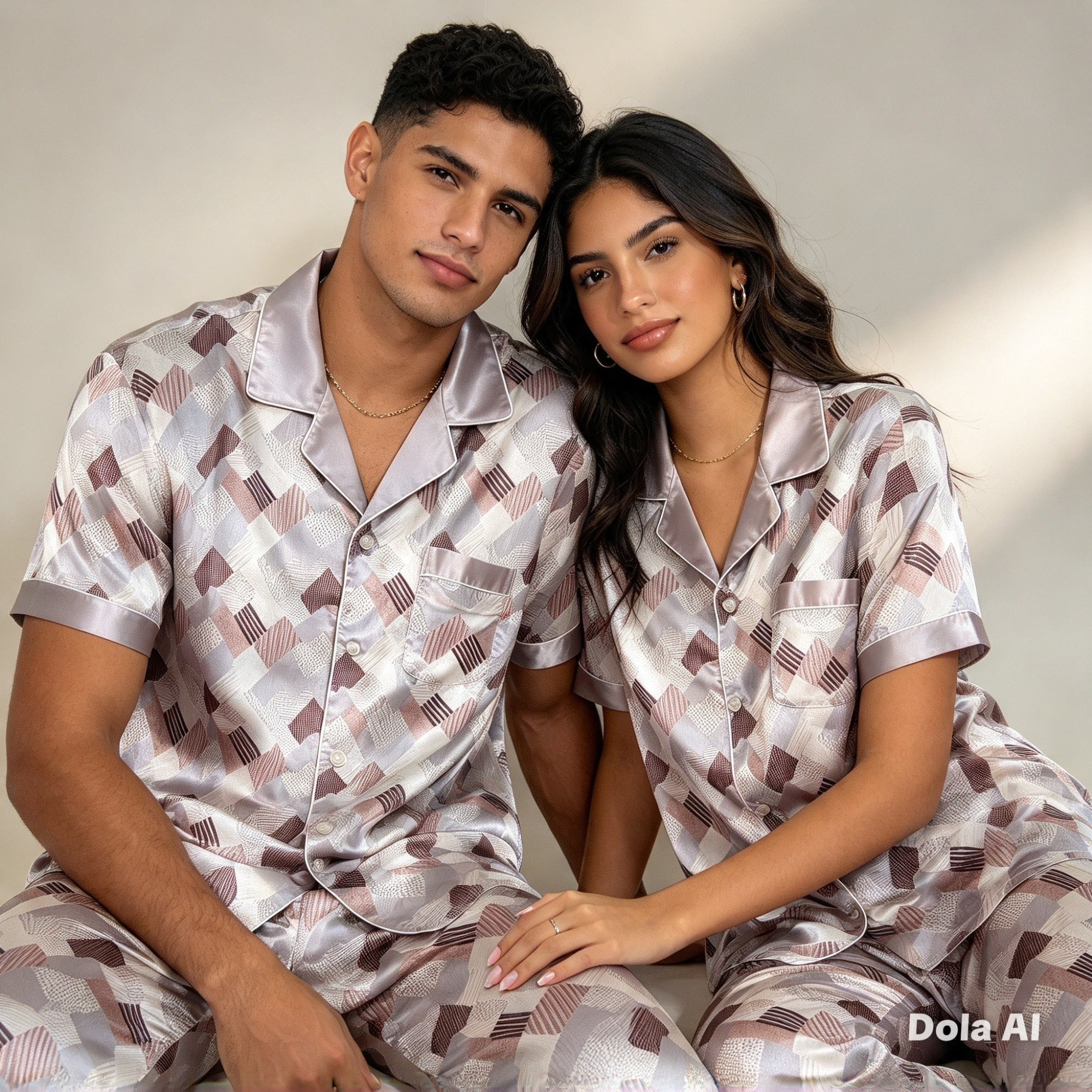 Pijamas 2 Piezas Seda Unisex - Imagen 2