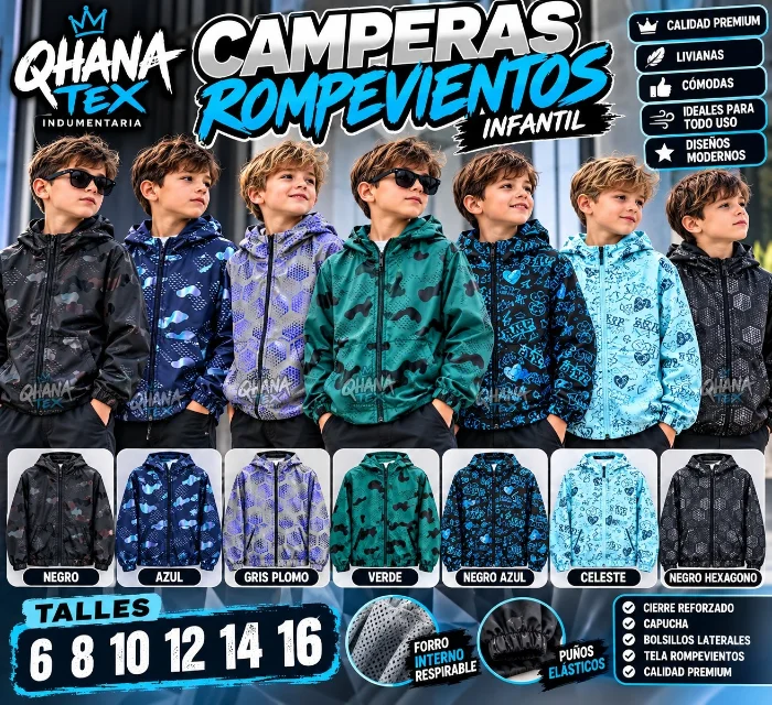 Camperas Rompevientos Nenes  Livianas