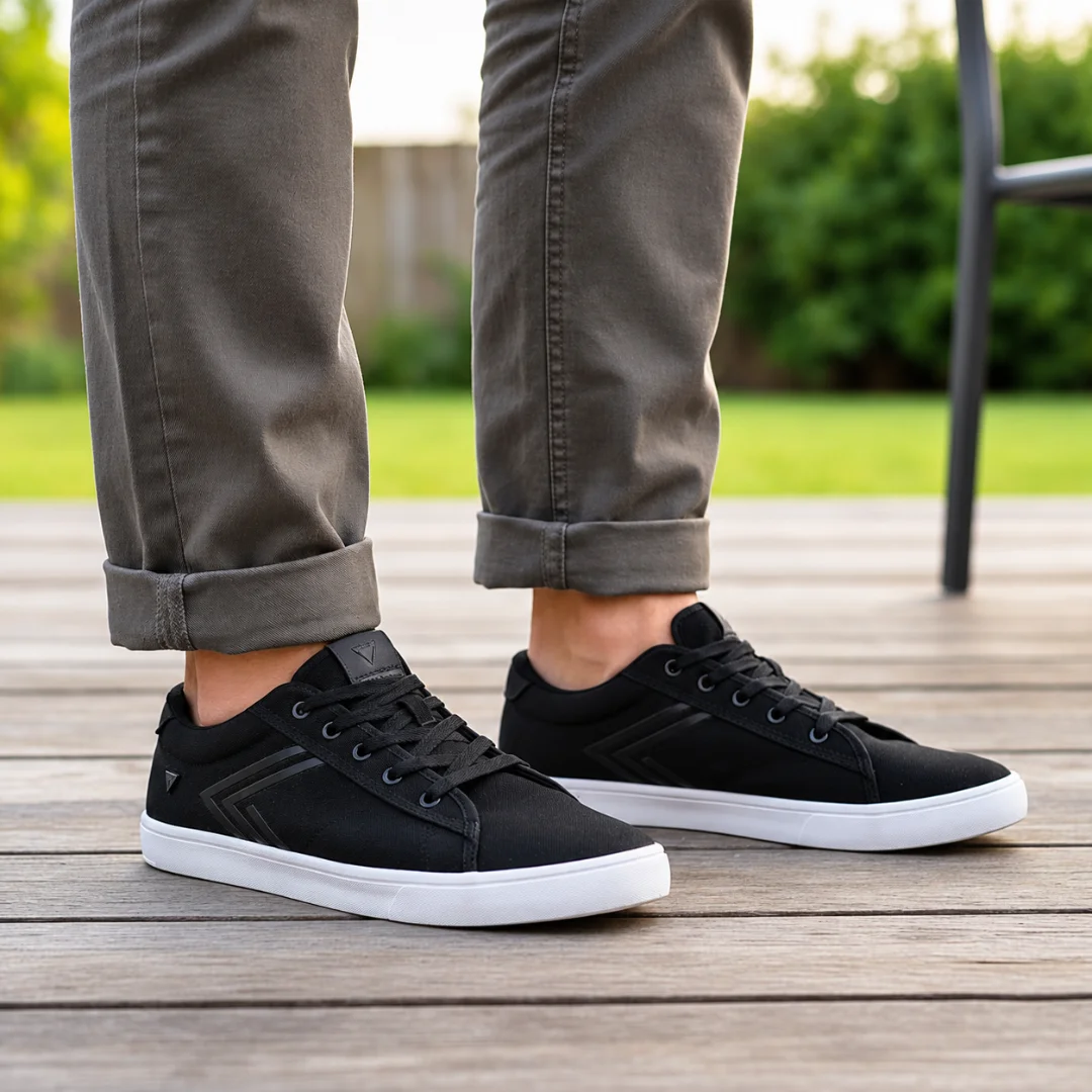 Zapatilla Urbana de Tela Marca Deli Art. 733 (35 al 44) - Zapatillas%20negras%20en%20terraza%20de%20jard%C3%ADn.png