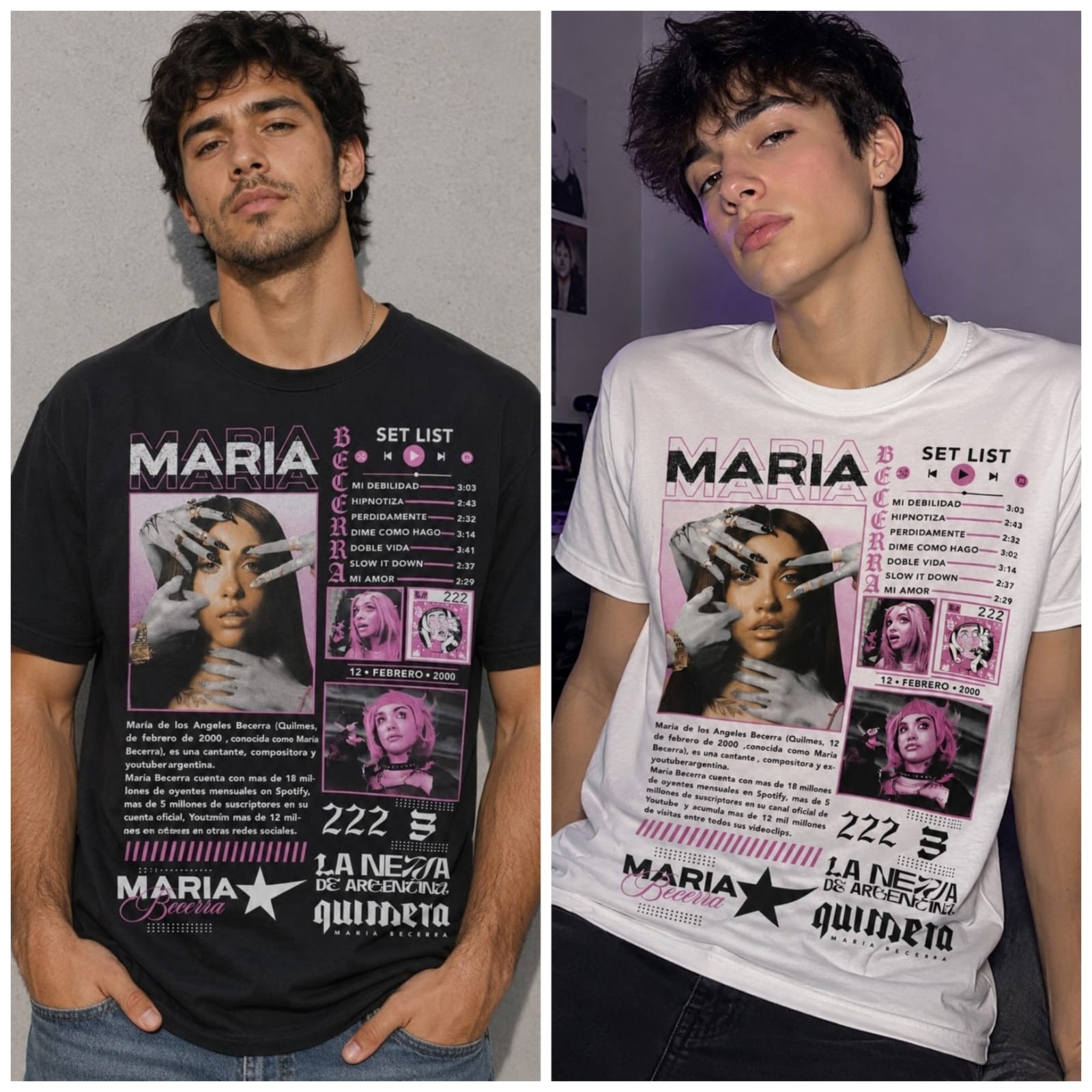 (art:rh02)maria Becerra  Remera Algodón - Imagen 2